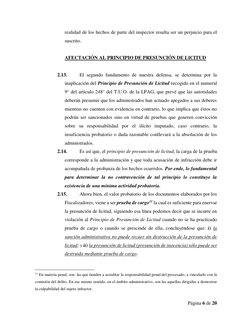 Página 6 de 20 
 
realidad de los hechos de parte del inspector resulta ser un perjuicio para el 
suscrito. 
 
AFECTACIÓN AL