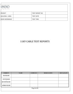 11KV Cable Testing Report Summary | PDF | Insulator (Electricity ...