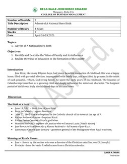 DE LA SALLE JOHN BOSCO COLLEGE
Mangagoy, Bislig City
COLLEGE OF BUSINESS MANAGEMENT 
Number of Module
2
Title Description
Adv