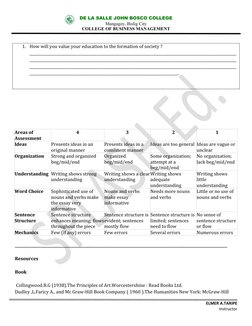 DE LA SALLE JOHN BOSCO COLLEGE
Mangagoy, Bislig City
COLLEGE OF BUSINESS MANAGEMENT 
1. How will you value your education to