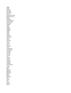 dego
dike
dildos
dilldo
dilldos
dirsa
dominatricks
dominatrics
dupa
dziwka
ejackulate
ejakulate
enculer
enema
faen
fagit
fage