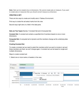 Note: Sets can be created only on dimensions. We cannot create sets on measure. If you want 
to create sets on measures then