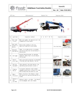 HIAB Boom Truck Safety Inspection Checklist | PDF | Equipment ...