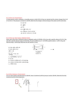 No. 24 (First Law: Closed System)
A closed gaseous system undergoes a reversible process in which 30 KJ of heat are rejected