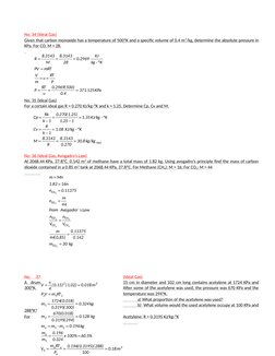 No. 34 (Ideal Gas)
Given that carbon monoxide has a temperature of 500
 
 K and a specific volume of 0.4 m
 
 3  /kg, dete