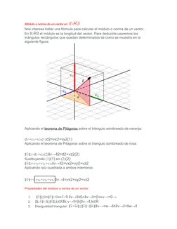 Módulo o norma de un vector en R3R3
Nos interesa hallar una fórmula para calcular el módulo o norma de un vector. 
En R3R3 el