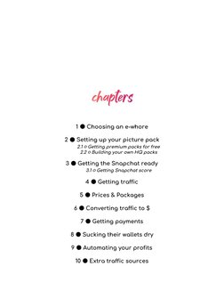 1 ● Choosing an e-whore 
 
2 ● Setting up your picture pack 
2.1 ◌ Getting premium packs fo