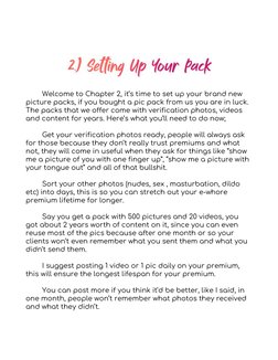  
 
Welcome to Chapter 2, it’s time to set up your brand new 
picture packs, if you bought a pic pack from us you are i