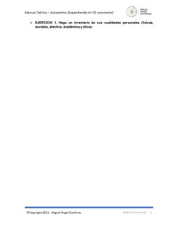 Manual Teórico – Autoestima (Expandiendo mi YO consciente)   
 
 
©Copyright 2021 - Miguel Ángel Gutiérrez 
DERECHOS DE AUTOR