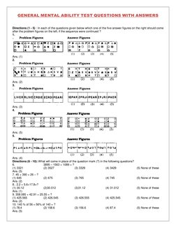 General Mental Ability Test Samples | PDF | Science & Mathematics