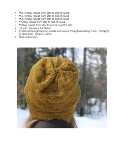 •
*K3, K2tog, repeat from star to end of round
•
*K2, K2tog, repeat from star to end of round
•
*K1, K2tog, repeat from star