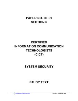 i www.someakenya.com                                                               Contact:  0707 737 890 
 
 
 
PAPER NO. CT