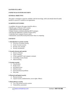 ii www.someakenya.com                                                               Contact:  0707 737 890 
 
KASNEB SYLLABUS