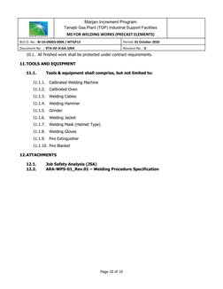 Method Statement for Precast Welding | PDF | Welding | Construction
