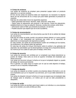 4- Cartas de reclamos
Las cartas de reclamos se emplean para presentar quejas sobre un producto
adquirido o un servicio recib