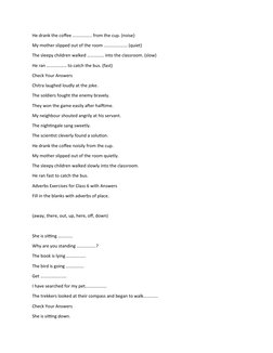 Adverbs Worksheet for Class 6 with Answers | PDF | Adverb | Linguistic ...