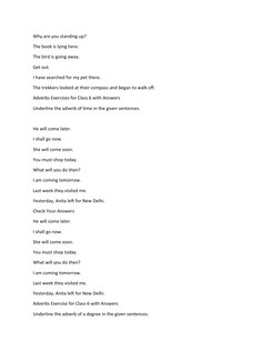 Adverbs Worksheet for Class 6 with Answers | PDF | Adverb | Linguistic ...