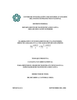 CENTRO DE INVESTIGACIÓN Y DE ESTUDIOS AVANZADOS  
DEL INSTITUTO POLITECNICO NACIONAL 
 
 
DISTRITO FEDERAL 
 
DEPARTA