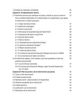 1.6 Análisis de viabilidad y factibilidad  
25 
Capítulo II: Fundamentación teórica 
27 
2.1 Elementos teóricos que clarifi