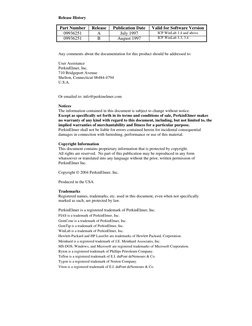 Release History 
 
Part Number 
Release 
Publication Date 
Valid for Software Version 
09936251 
A 
July 1997 
ICP WinLab 1.4