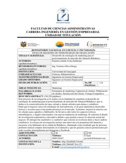 FACULTAD DE CIENCIAS ADMINISTRATIVAS 
CARRERA INGENIERÍA EN GESTIÓN EMPRESARIAL 
UNIDAD DE TITULACIÓN 
ii 
  
REPOSITORIO