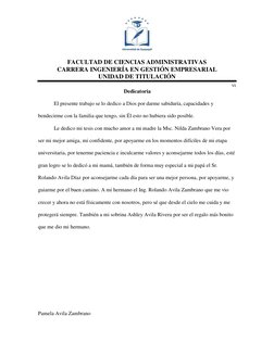 FACULTAD DE CIENCIAS ADMINISTRATIVAS 
CARRERA INGENIERÍA EN GESTIÓN EMPRESARIAL 
UNIDAD DE TITULACIÓN 
vi 
 Dedicatoria