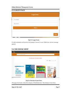 Online Bookstore Management System
Dept of CSE, SaIT
Page 9
5.3 LOGIN PAGE
Fig 5.3: Login Form
If valid credentials are keyed