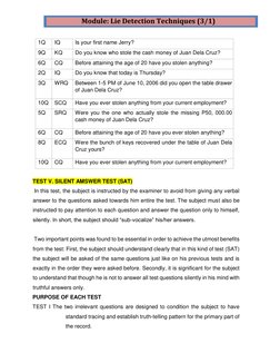 Polygraph Test Techniques and Samples | PDF | Polygraph | Question