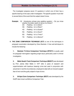 Polygraph Test Techniques and Samples | PDF | Polygraph | Question