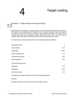 ACCA F5 Performance Management Questions | PDF | Cost Of Goods Sold | Cost