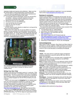 V8 Register        160921-RV8-diagnostics-note-DM8  
 
 
 6 
Japanese models and requires some athleticism.  Make sure that