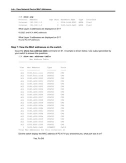 7.2.7 Lab - View Network Device MAC Addresses | PDF | Network Switch ...
