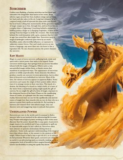 Sorcerer
Golden eyes flashing, a human stretches out her hand and
unleashes the dragonfire that burns in her veins. As an
inf