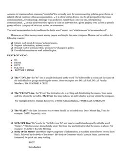 Writing Effective School Memos | PDF | Memorandum | Communication