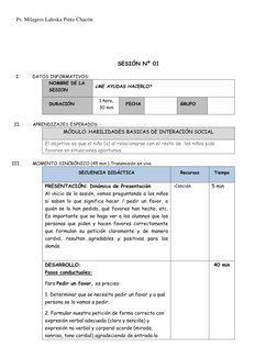 Ps. Milagros Laleska Pinto Chacón 
 
 
 
 
 
SESIÓN Nº 01 
 
I. 
DATOS INFORMATIVOS: 
  
NOMBRE DE LA 
SESION 
¿ME AYUDAS HAC