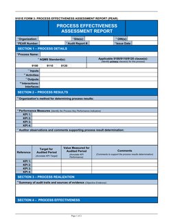 Pear Problem Example Actionresult PEAR Process Effectiveness Report | PDF | Performance Indicator | Audit