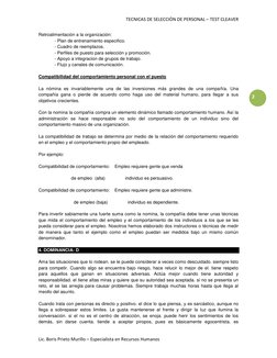 TECNICAS DE SELECCIÓN DE PERSONAL – TEST CLEAVER 
Lic. Boris Prieto Murillo – Especialista en Recursos Humanos 
2 
Retroalime