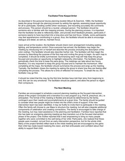 Facilitator/Time Keeper/Artist
As described in the personal futures planning booklet (Mount & Zwernick, 1988), the facilitato
