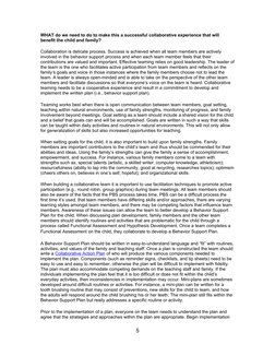 WHAT do we need to do to make this a successful collaborative experience that will 
benefit the child and family?
Collaborati