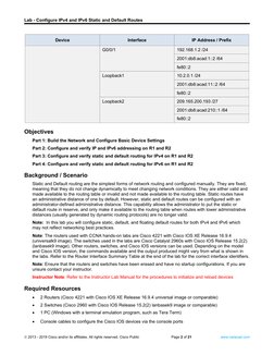 15.6.2 Lab - Configure IPv4 and IPv6 Static and Default Routes - ILM ...