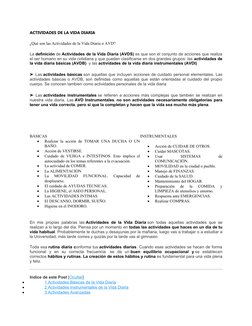 Actividades de la Vida Diaria: AVD y AIVD | PDF | Higiene | Ducha