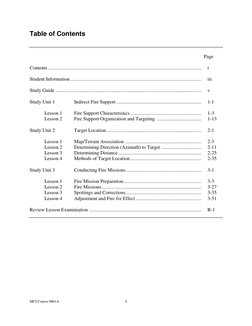 MCI Course 0861A 
i 
Table of Contents 
 
 
Page 
 
Contents ................................................................