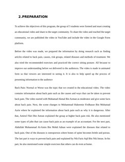 2.PREPARATION 
To achieve the objectives of this program, the group of 5 students were formed and must creating
an educationa