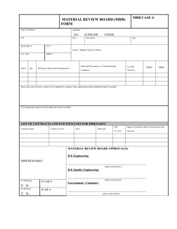 Material Review Board (MRB) Form | PDF | Business Process | Business
