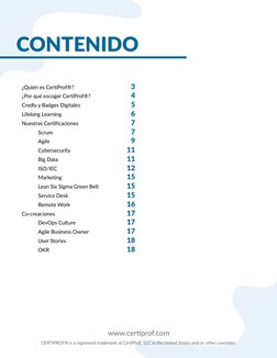 ¿Quién es CertiProf®?                                           3
¿Por qué escoger CertiProf®?