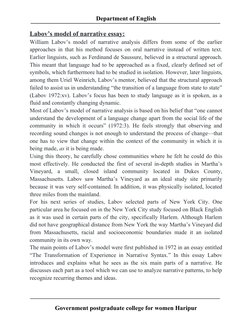 Labov Model of Narrative Essay | PDF | Narrative