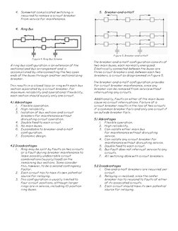 4. Somewhat complicated switching is 
required to remove a circuit breaker 
from service for maintenance. 
 
 
4. Ring Bus