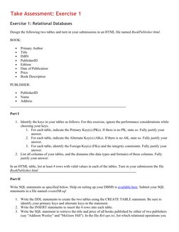 Database Design and SQL Practice Exercise | PDF | Relational Database ...