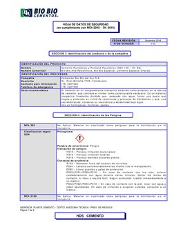 GERENCIA  PLANTA CEMENTO -  DEPTO. ASESORIA TECNICA - PREV. DE RIESGOS