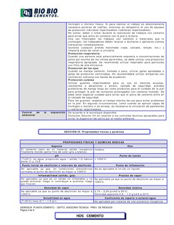 GERENCIA  PLANTA CEMENTO -  DEPTO. ASESORIA TECNICA - PREV. DE RIESGOS